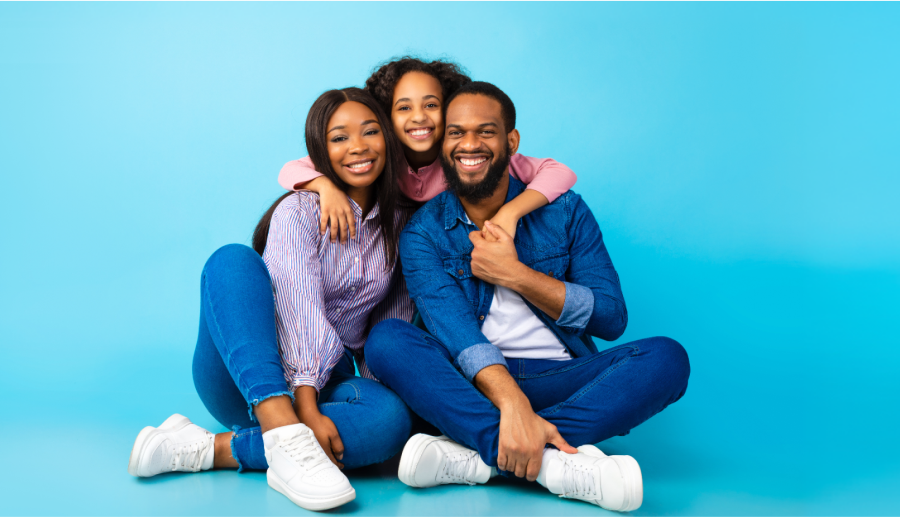 Dependable man with his family