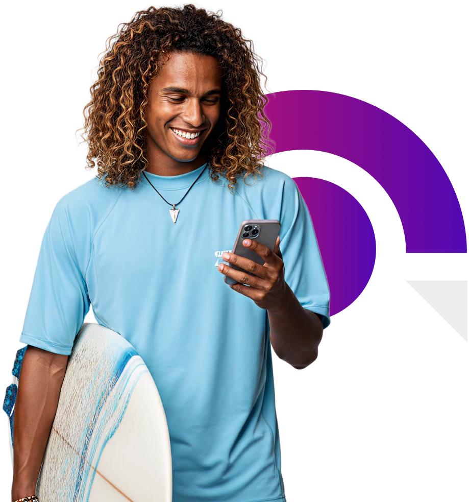 Guy with a surfboard