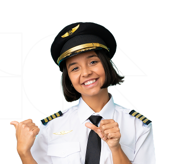 Laughing pilot woman