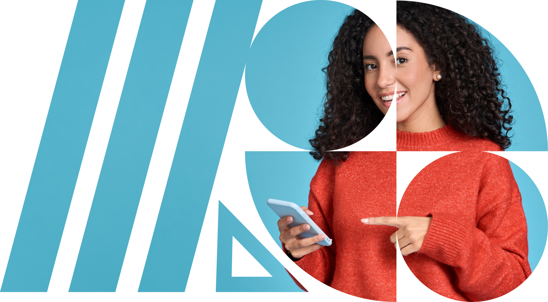 Woman pointing at her phone-1